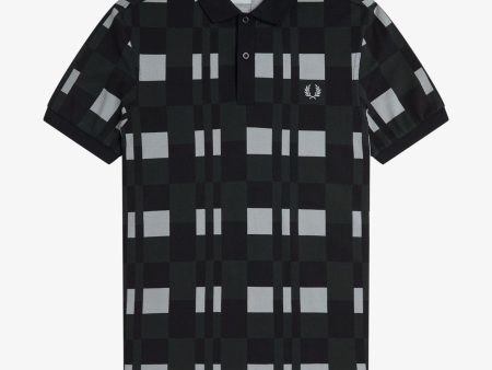 Fred Perry Split Chequerboard Polo Shirt Hot on Sale