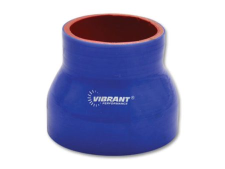 Vibrant 4 Ply Reinforced Silicone Transition Connector - 2.5in I.D. x 3in I.D. x 3in long (BLUE) Online now