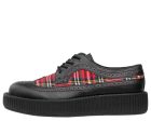 T.U.K Black Plaid Wingtip Viva Low Creeper Hot on Sale