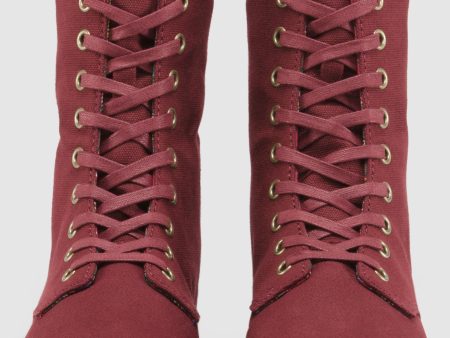 STRATFORD CHERRY RED CANVAS BOOT Cheap