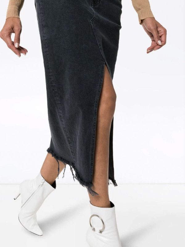 Elizabella front slit denim skirt Online Sale