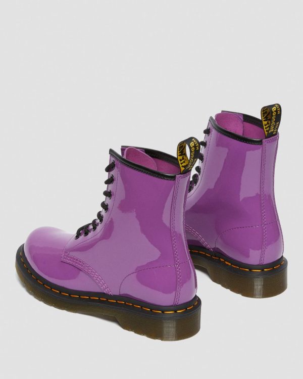 1460 Bright Purple Patent Leather Lace Up Boot Fashion