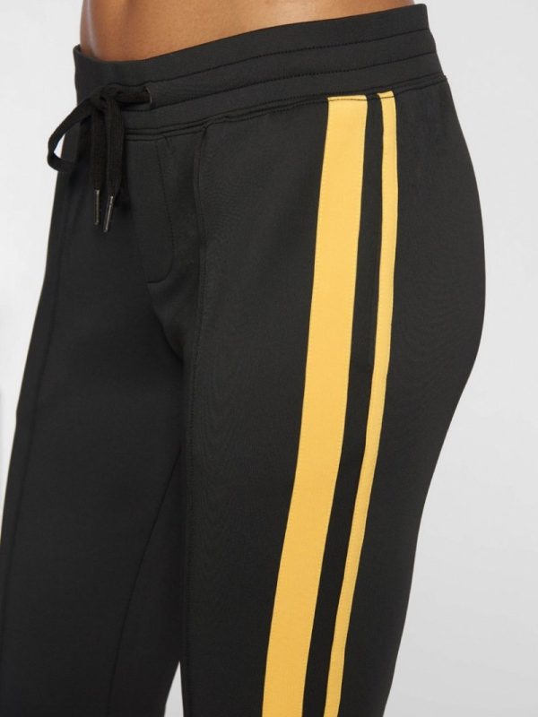 Cropped Track Pant With Sport stripes Black Sale