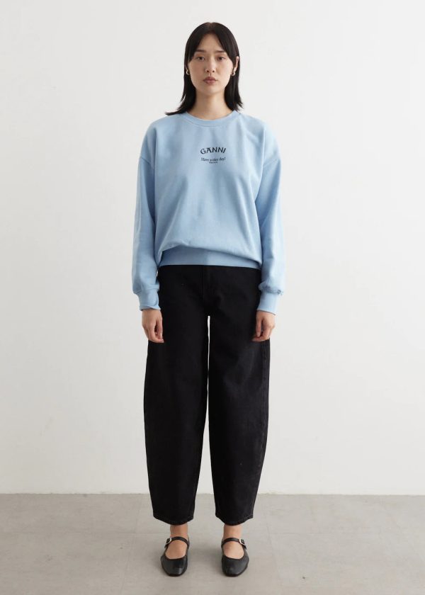 GANNI T3778 BLUE ISOLI OVERSIZED SWEATSHIRT Fashion