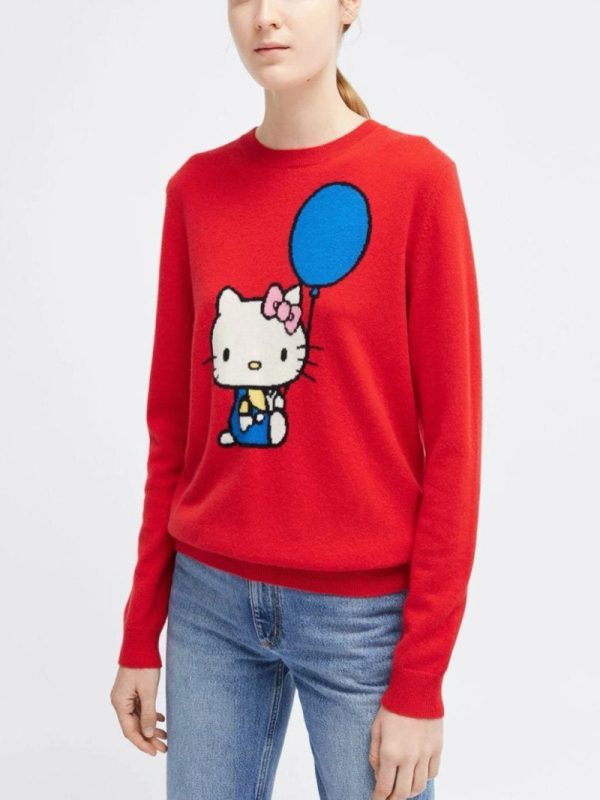 HELLO KITTY Balloon-motif Cashmere and Wool-blend Jumper Online now