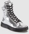 MIX SILVER MINI METALLIC SNAKE HI TOP SNEAKER For Discount