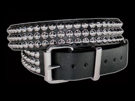 Funk Plus - 3 Row Silver Conical Stud Belt Cheap