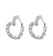 DIAMOND HEART BIJOUX HOOPS- SILVER Supply