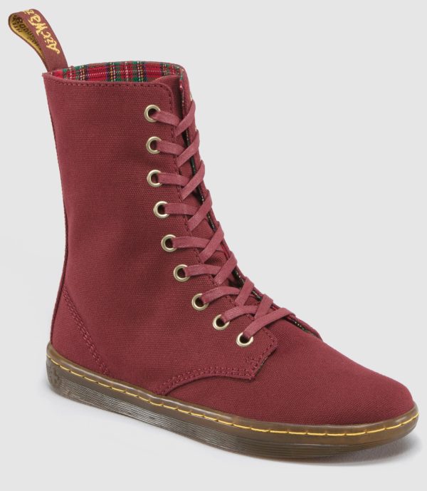 STRATFORD CHERRY RED CANVAS BOOT Cheap