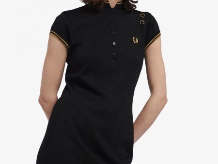 Amy Winehouse Black Metallic Knitted Dress Online now