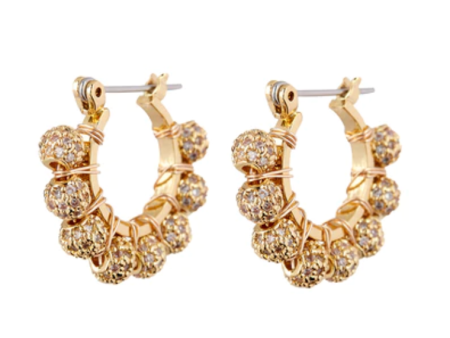 PAVE DOME WRAP HOOPS- GOLD Online Hot Sale