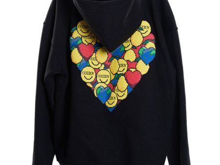 Oversized Heart Graphic Hoodie For Discount