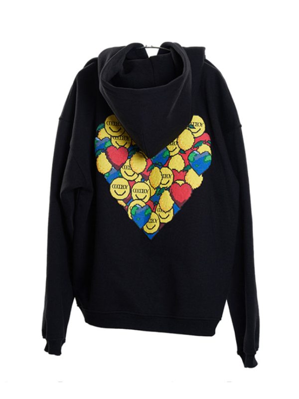 Oversized Heart Graphic Hoodie For Discount