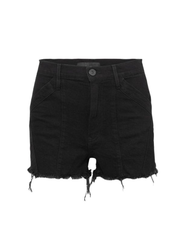 Jason Wu paneled frayed denim shorts For Sale