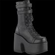 Demonia - CAMEL-250 Black Faux Leather 2 Strap Boot Sale