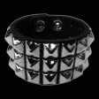 Funk Plus - 3 Row 1 2  Silver Pyramid Stud Bracelet Supply