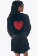 Amy Winehouse Black Heart Detail Faux Fur Jacket For Cheap