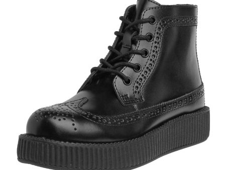 T.U.K BLACK BROGUE WINGTIP VIVA LOW CREEPER BOOT Discount