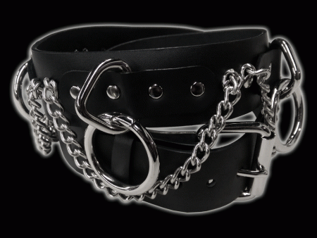 Funk Plus - Large Silver Ring & Chain Belt Online Sale