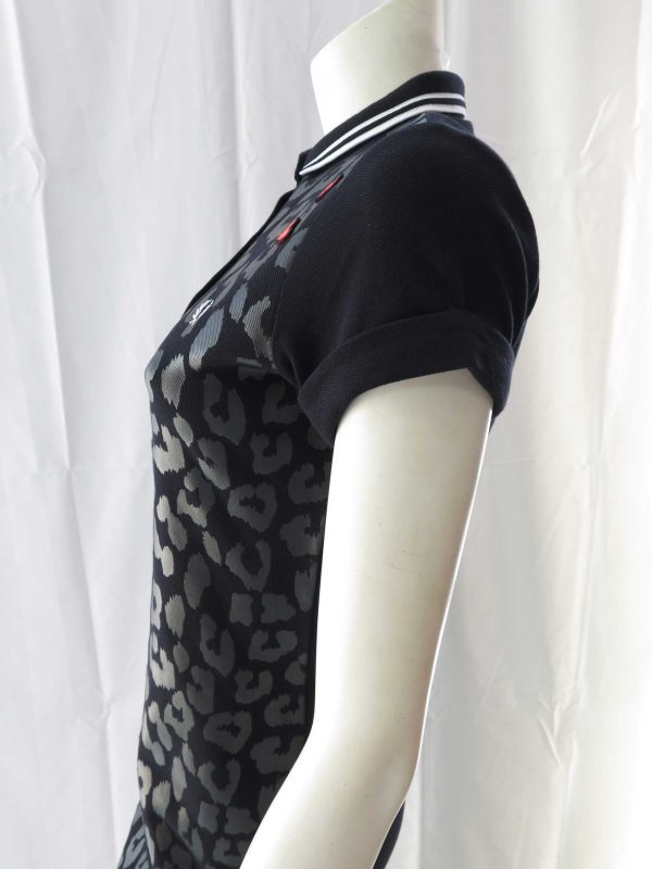 Amy Winehouse Black Leopard Print Pique Dress Hot on Sale