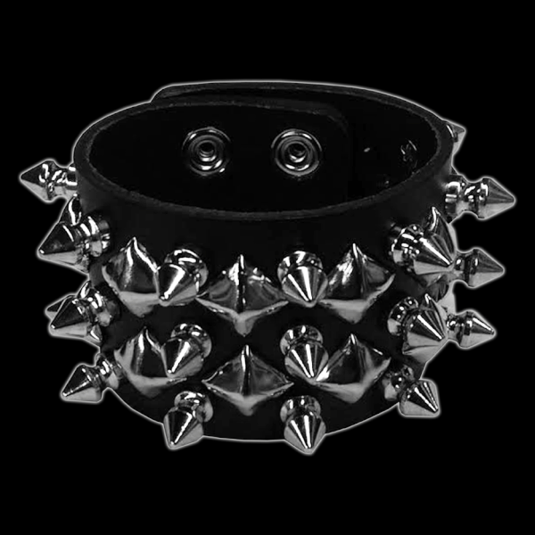 Funk Plus - 3 Row 1 2  Spike & 2 Row Diamond Stud Bracelet Hot on Sale