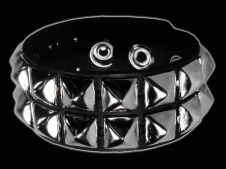 Funk Plus - 2 Row 1 2  Silver Pyramid Stud Bracelet Supply