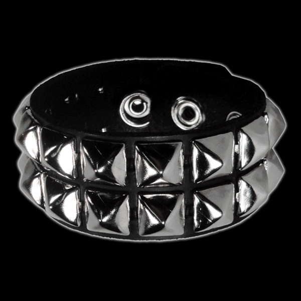 Funk Plus - 2 Row 1 2  Silver Pyramid Stud Bracelet Supply