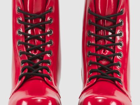 DRENCH RED PATENT RUBBER BOOT Online