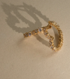 DIAMOND HEART BIJOUX HOOPS- GOLD Online now