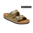 Birkenstock Arizona Faded Khaki Smooth Leather Sandals Fashion