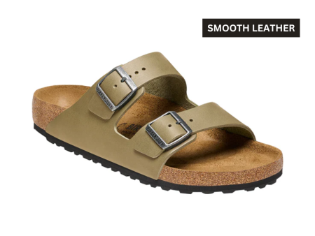 Birkenstock Arizona Faded Khaki Smooth Leather Sandals Fashion