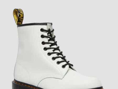 1460 Bex White Smooth Leather Lace Up Boots For Sale