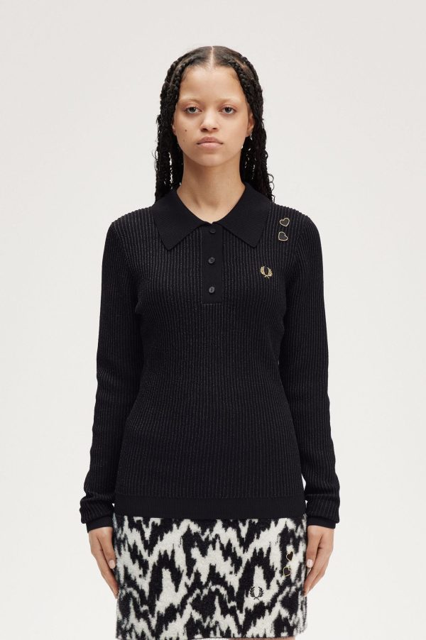 Amy Winehouse Metallic Ribbed Knit Top Online Sale