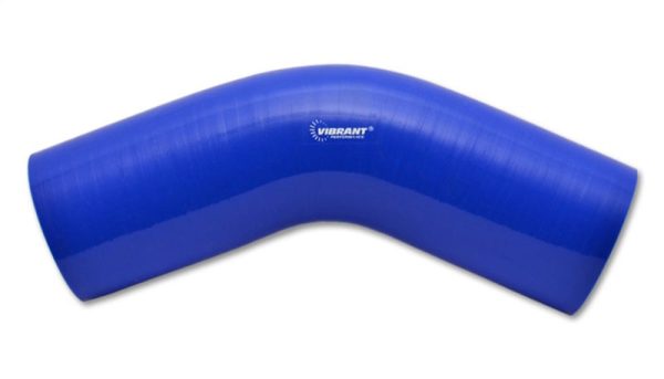 Vibrant 4 Ply Reinforced Silicone Elbow Connector - 4in I.D. - 45 deg. Elbow (BLUE) Online now