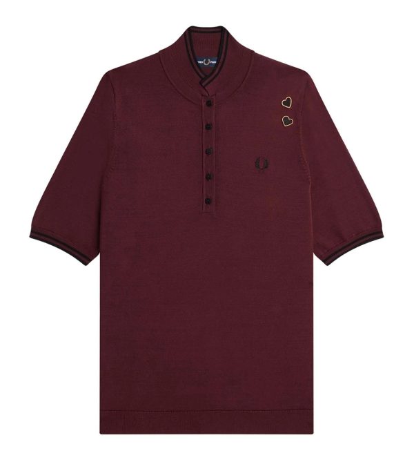 Amy Winehouse Oxblood Knitted Shirt Cheap