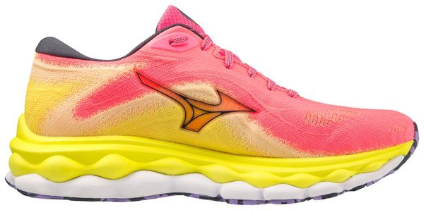 Mizuno Women s Wave Sky 7 - High Vis Pink Ombre Blue For Cheap