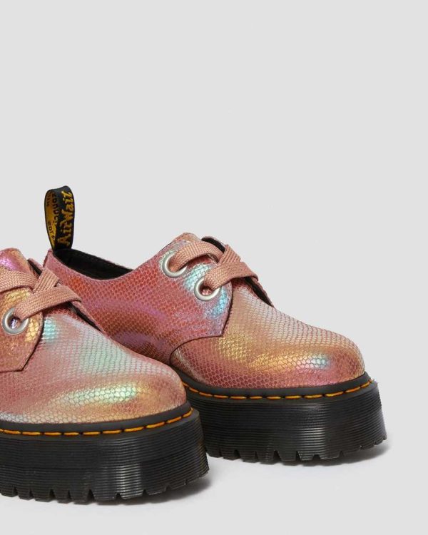 Holly Pink Iridescent Texture Platform Oxford Discount