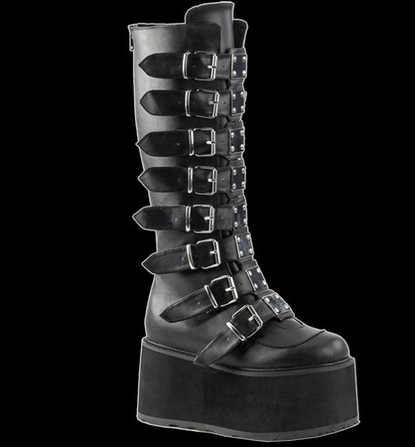 Demonia - DAMNED-318 Black Faux Leather Online Hot Sale