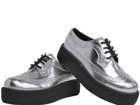 T.U.K SILVER WINGTIP BROGUE VIVA LOW CREEPER For Cheap