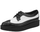 T.U.K Black White Leather Brogue Wingtip Creeper Online