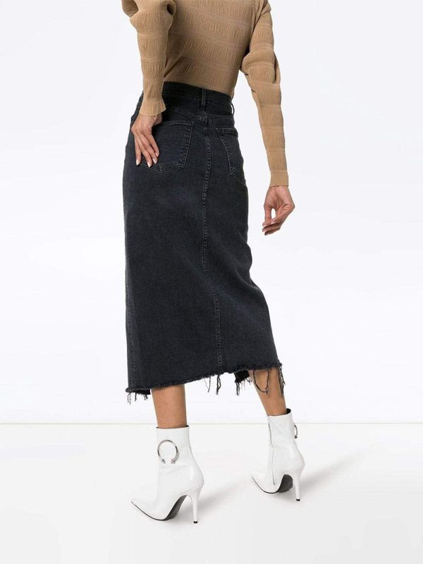 Elizabella front slit denim skirt Online Sale