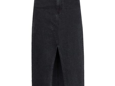 Elizabella front slit denim skirt Online Sale