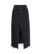 Elizabella front slit denim skirt Online Sale