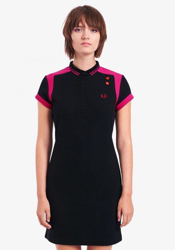 Amy Winehouse Black Panelled Pique Shirt Dress For Sale