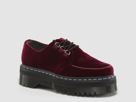 AGGY CREEPER CHERRY RED VELVET SHOE For Sale