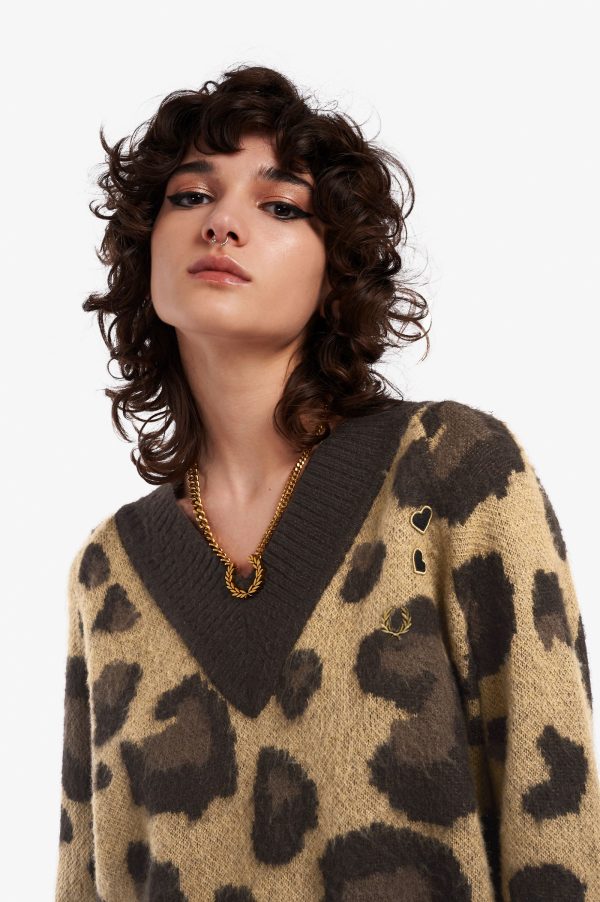 Amy Winehouse Leopard Knitted Dress Hot on Sale