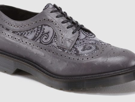 3989 GREY+GREY OSTRICH+AMBI PAISLEY SILK OXFORD MIE For Discount