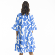 Orientique Print Linen 3 4 Sleeve Layered Summer Dress Discount