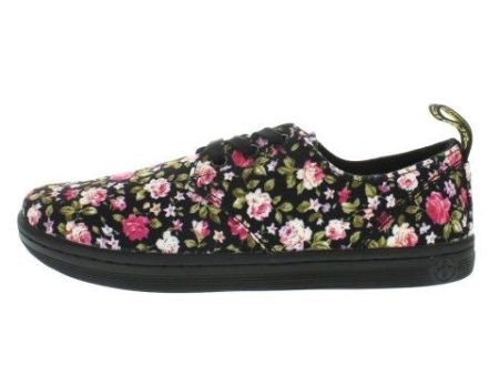 ALDGATE BLACK ROSE CANVAS SHOE Discount