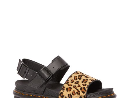 VOSS HAIR ON BLACK+MEDIUM LEOPARD SANDAL on Sale